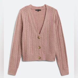 love ellie McKenzie Cable Knit Pink Cardigan